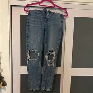 Distressed Blue Jeans
